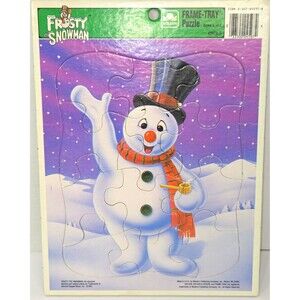 Vintage Golden Frosty the Snowman Frame Tray Puzzle  15 Pieces 1991 Ages 3-7